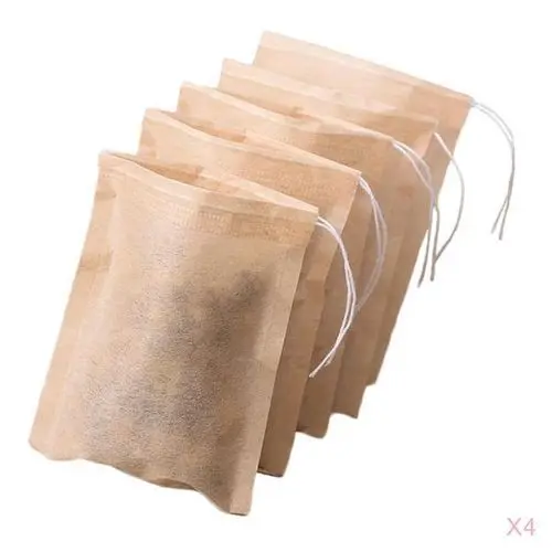 Drawstring Paper Empty Tea Filter Bags For 7x5cm, 50 Pieces  